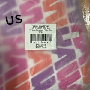ALOHA Collection Pink and Purple Travel Vintage Hawaiian Flight Bag